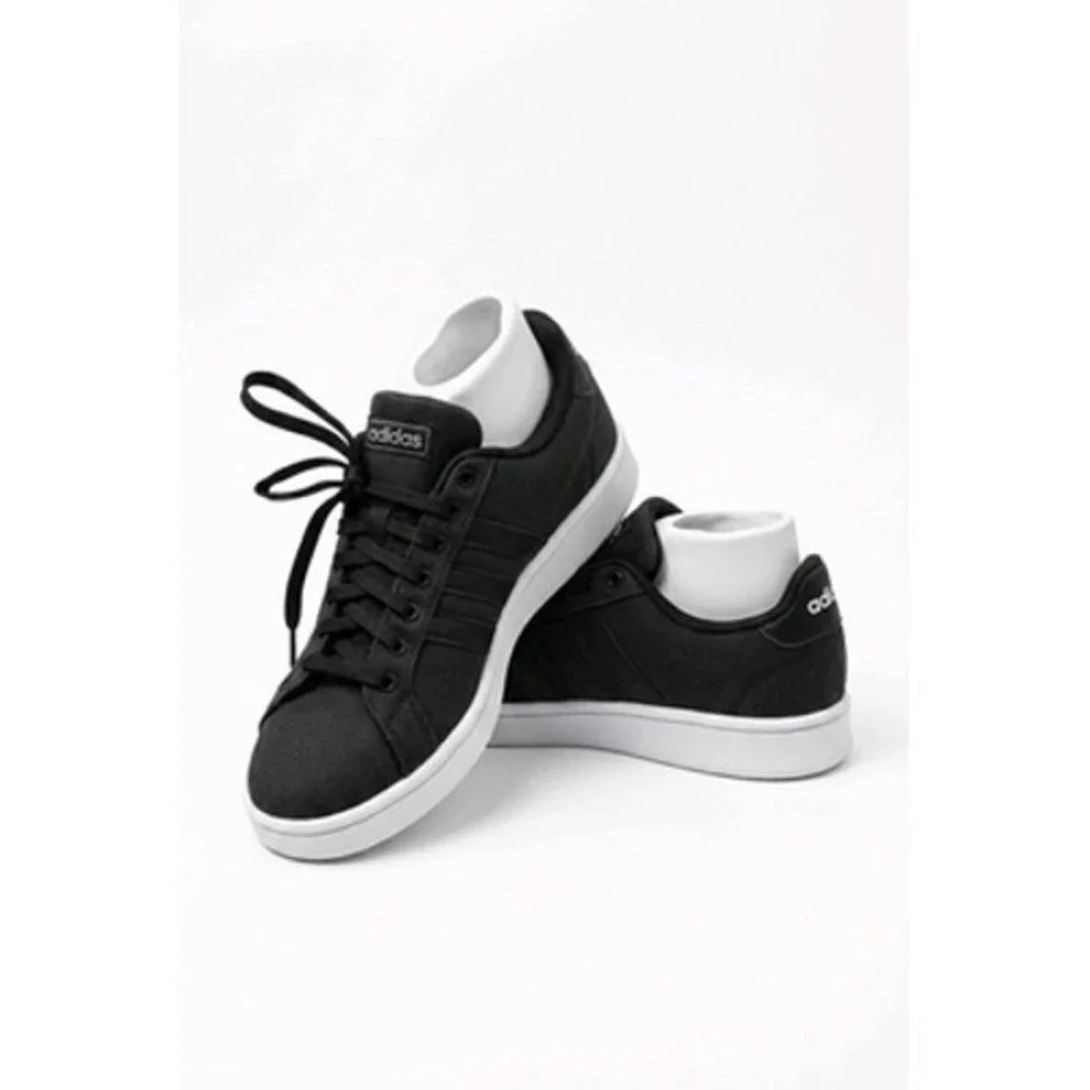 Adidas Cloudfoam Shoes Mens Size 7 Black Low Top Canvas Comfort Sneakers EH0632